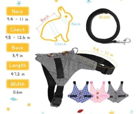 Arnés Conejo Traje Formal de Flores y Estrellas - Imagen 2