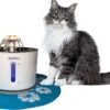 Fuente de Agua Para Gatos Grus 2.4L+3 Filtros + 2 Cepillos y Tapete - Imagen 3