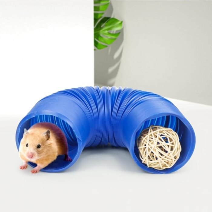 Tubo Expandible Luigi Azul Hamster Conejos Cobayos + Piedras Molares + Bola ratan + Galletas - Imagen 4