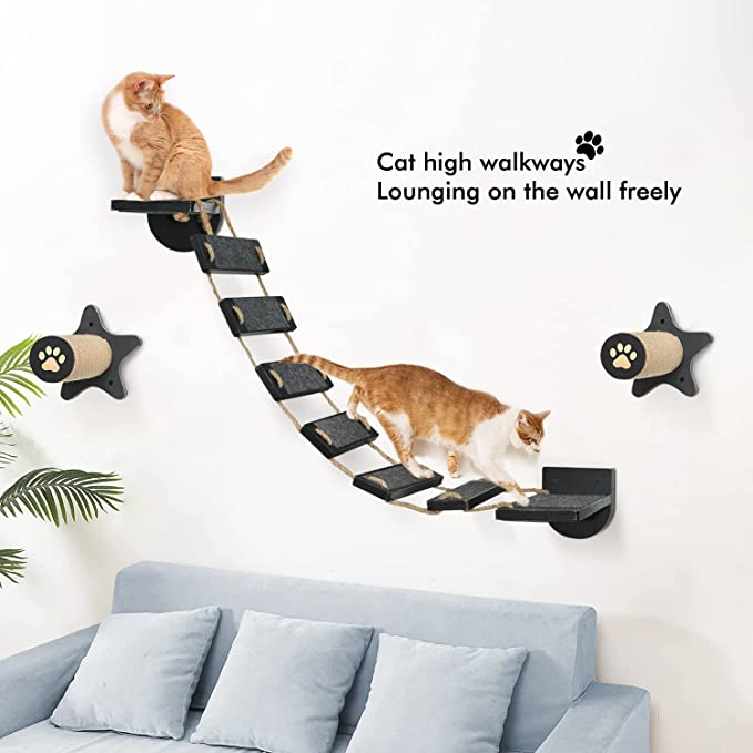 Hamaca para gatos con 3 escalones, estantes y perchas para gatos