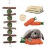 Juguete Conejos Morder Escalera + Zanahorias + Bambú