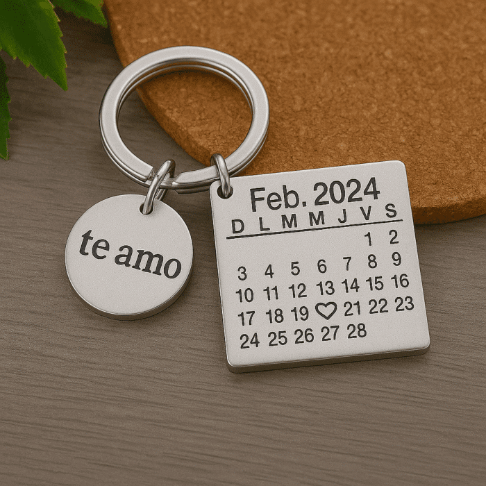 Llavero Personalizado Calendario. Acero Inoxidable - Imagen 2