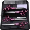 Kit 4 Tijeras Peluquería Profesional Mascotas Ergonómicas  Cherry + Peine