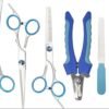 Kit de Peluquería y Aseo Zeus 6 piezas (3 tijeras, cortauñas, peine metálico, lima uñas) Azul