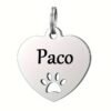 Placa Identificación Corazón huellita. Personalizada