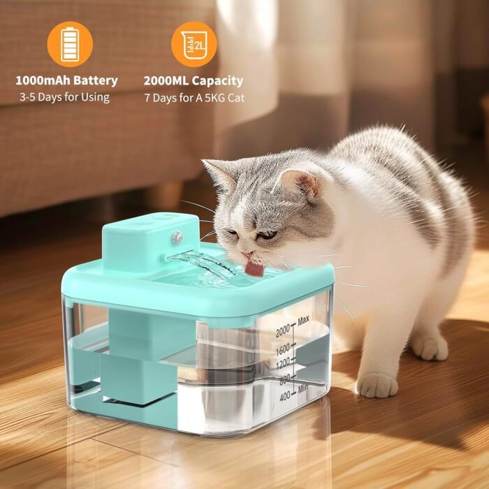 Fuente de Agua  Para Gatos Inalámbrica/ Sensor de Movimiento 2 litros Aqua - Imagen 2