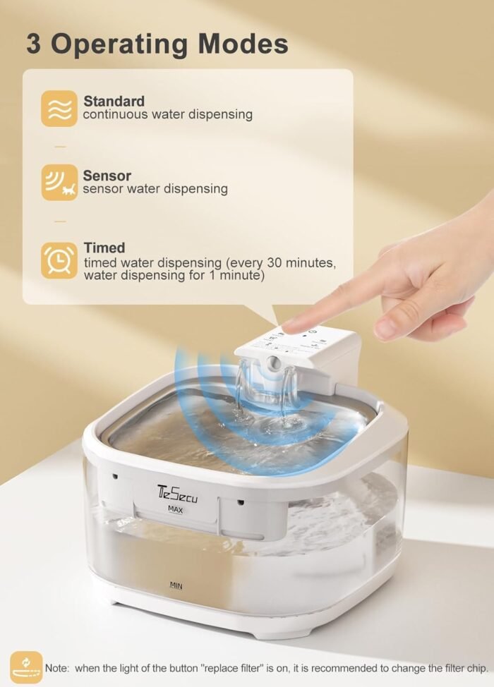 Fuente de Agua para Gatos Inalámbrica más Accesorios de aseo TeSecu - Imagen 5