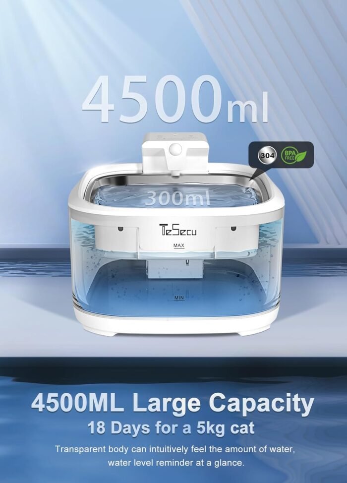 Fuente de Agua para Gatos Inalámbrica más Accesorios de aseo TeSecu - Imagen 8