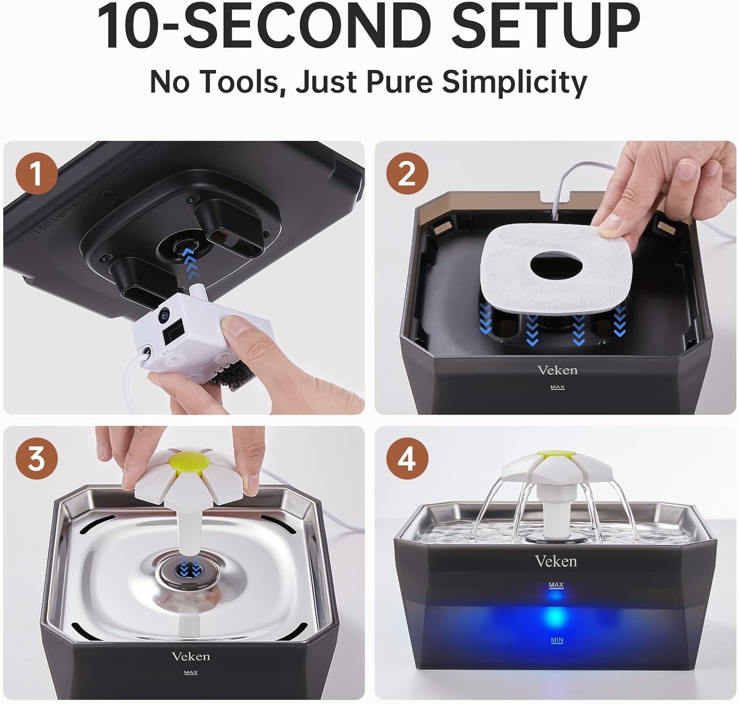 Fuente de Agua para Gatos baja 1.5 litros Sian - Imagen 5